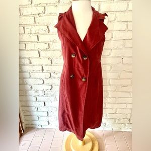 Boutique Button Down Dress or Long Sleeveless Cardigan